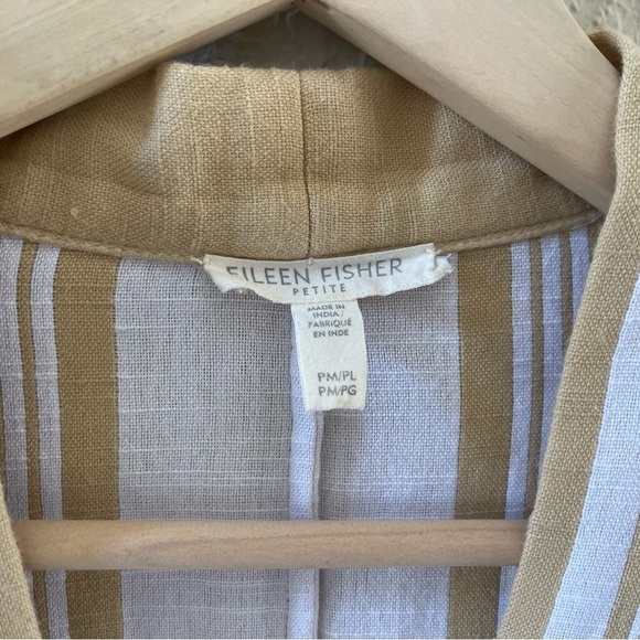 Eileen Fisher Reed Kimono Jacket Organic Cotton Striped Coastal Boho Artsy MP - Picture 8 of 13